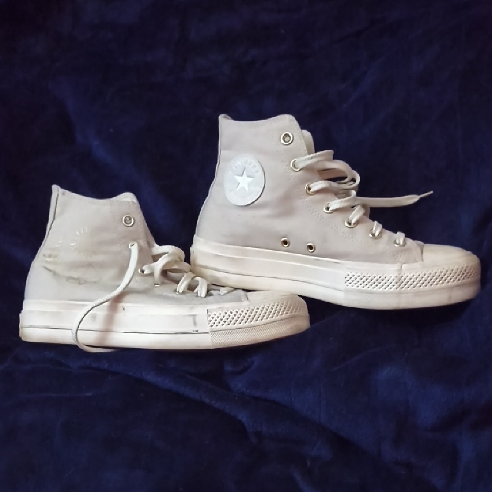 Converse High-Top Sneakers in Cream